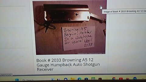 Browning A5 Humpback Receiver On Auction!