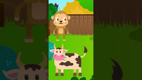 Shorts Shortsbetter English Jokes Funny Question Answers Cartoon Cow Monkey 2D Animation Green Farm