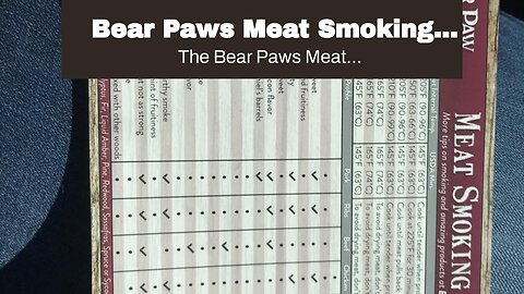 Bear Paws Meat Smoking Guide Magnet - Smoker Accessories - GrillingBBQ Quick Reference Smoking...