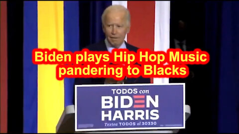 Biden plays Hip Hop Music pandering to Blacks