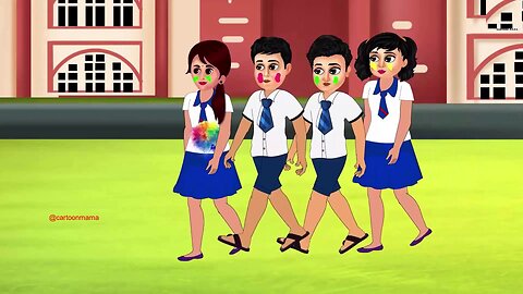 स्कूल में होली_-school mein holi || hindi cartoon ||