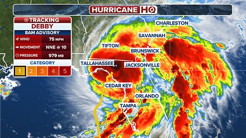 Hurricane Debby makes landfall in Florida (August 5th, 2024)