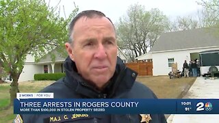 Rogers Co. deputies seize $100k+ of stolen property, makes 3 arrests