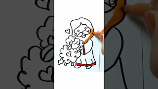 How to Draw and Paint Jesus and a Very Cute Sheep