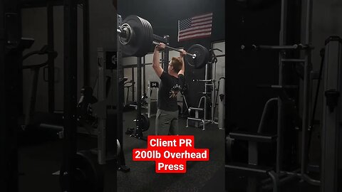 Client GAINS 200LB OHP Overhead Press #shorts #pressing #weightlifting #shoulderworkout