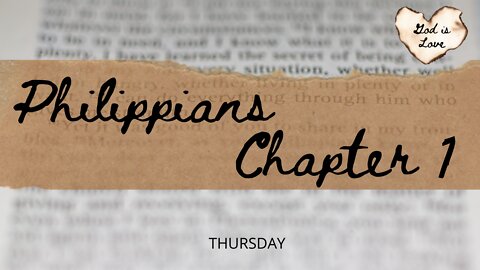 Philippians Chapter One Thursday