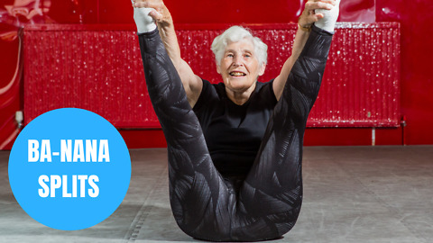 A former Olympic gymnast proves age is no barrier and can still do the splits at the age of 84