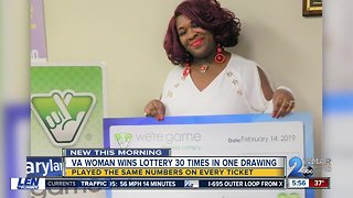 VA woman wins lottery 30 times in one drawing