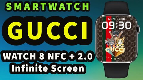 GUCCI Smartwatch Apple Watch Clone 8 serie 2.0 Inch Screen, NFC, Wireless Charger remote control