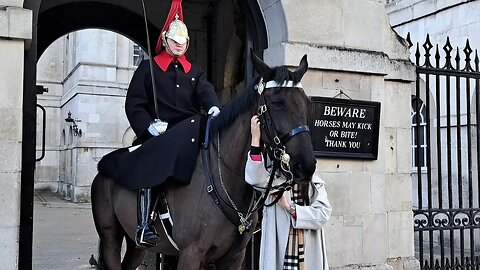 The kings guard could not see what she was doing #horseguardsparade