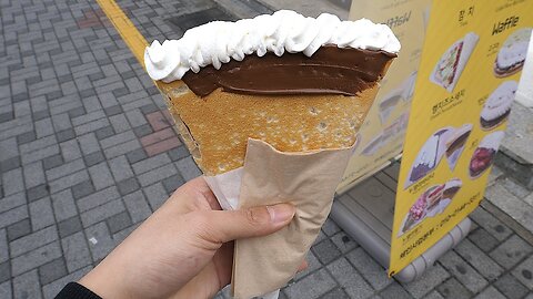 Nutella fruit crepe with whipped cream - Korean street food | ASMR