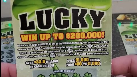 Winning Kentucky Lucky Lottery Ticket Scratch Offs