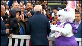 Easter Bunny Has To Grab Biden When He Talks To The Press