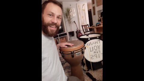 I made over $100.00 busking with my hand drum!