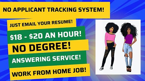 No Applicant Tracking System! Email Your Resume $18-$20 An Hour Answering Service Work From Home Job