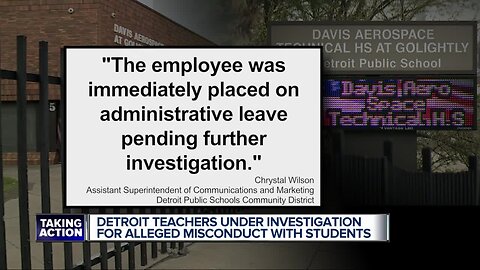 Detroit teachers under investigation for alleged misconduct with students