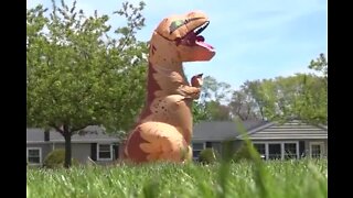 T-rex brings joy to neighborhood