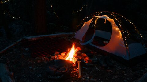 ASMR Camping Set up in the Blue Ridge Mountains. Backpacking gear and tent. Near Appalachian Trails