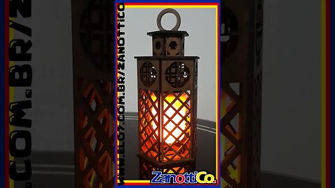 Lanterna Decorativa MDF, com ou sem lâmpada flame