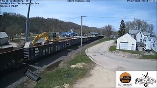 NB CPKC Ballast Hoppers at Guttenberg, IA on April 27, 2023