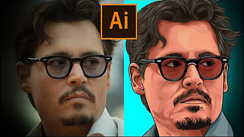 Johnny Depp- Vector Art | Vector Portrait | Vexel Art( Speed Art) | Adobe Illustrator CC