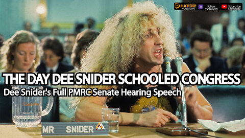Dee Snider's full PMRC Senate Hearing-When a Metalhead outclassed Congress and Al & Tipper Gore