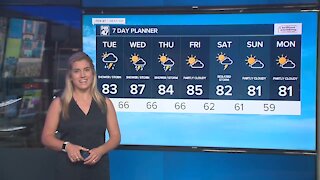 Warm and humid with scattered showers & storms