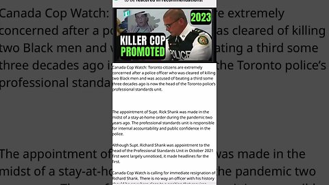 Killer Cop Richard Shank Must Resign - Please sign and share this petition - Canada Cop Watch