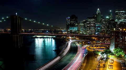 Timelapse of beautiful New York City at night