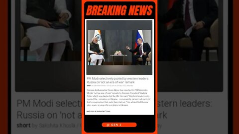 PM Modi selectively quoted by western leaders Russia on 'not an era of war' remark