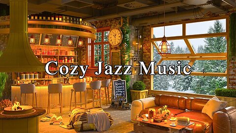 Cozy Jazz Music & Crackling Fireplace Sounds to Study, Work, Sleep -Relaxing Jazz Instrumental Music