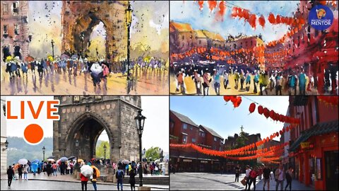 Live #20.5 - Paint Prague and Chinatown, London | Learn Watercolour Painting and Line and Wash