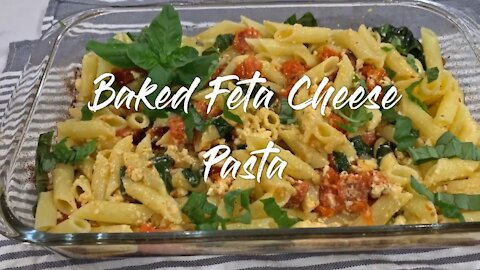 Best Baked Feta Cheese Pasta with Garlic and Basil - Viral Pasta Recipe!