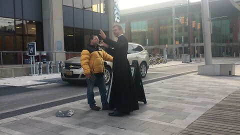 Confronted by a Priest for street preaching gospel to Catholics