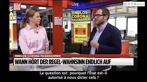 Interview de Julian Reichelt, PDG de Bild: Mesures Corona sans fin. Sous-titré en français.