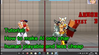 [ Mugen Tutorial ] How to make an AI only character controllable by human, and less cheap