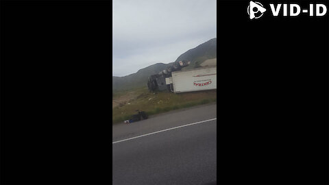 Huge Truck Accident, Truck Flips Upside Down || VID-ID