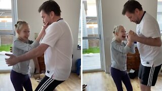 Girl With Brain Disease Incredibly Dances Hands-free With Her Dad