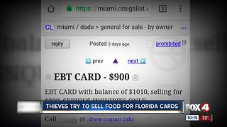 Thieves try to sell Food for Florida cards