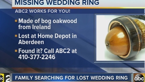 Family looking for missing wedding ring