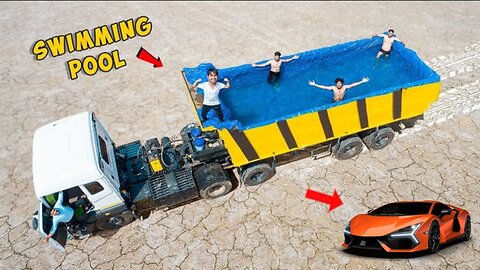 We Made Swimming Pool In A Big Truck भई मजज आ गय लकन मरत मरत बच