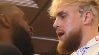 Jake Paul and Tyron Woodley go at it during face off