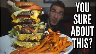 GIANT Prime Rib Burger & Fries Challenge | In How Long? | Indiana | Man Vs Food