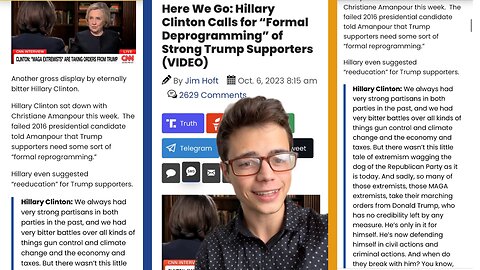 Victor Reacts: Hillary Clinton Calls For Trump Supporters to Be “Deprogrammed”