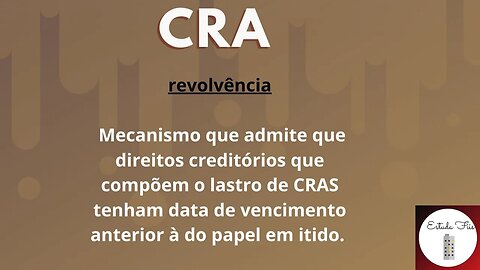 revolvência em CRA´s ... #fiagro