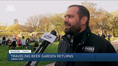 First pour of the Traveling Beer Gardens