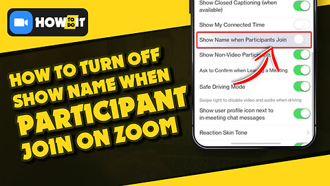 How to turn off show name when participants join on Zoom