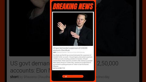 Breaking News: Elon Musk Reveals US Government's Huge Demand | #shorts #news