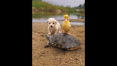 Funny videos of dog and duck,trutule 🐶🐕🦆🐢