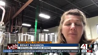 North Kansas City distiller, Benay Shannon, making hand sanitizer for nonprofits